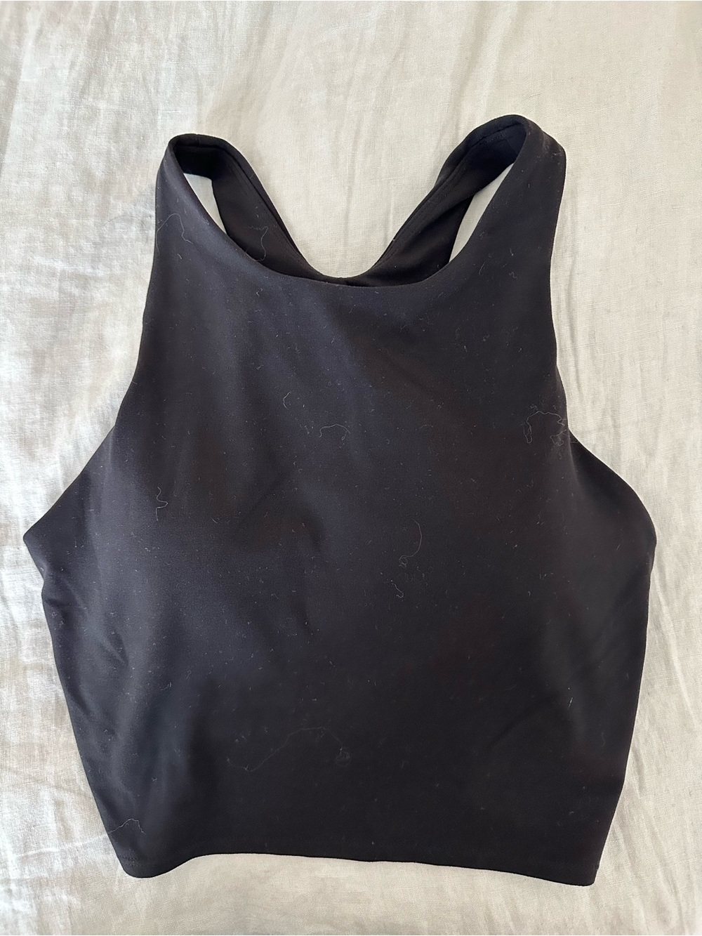 Athleta Black High-Neck Racerback Tank Top w/ built in sports bra - Size M